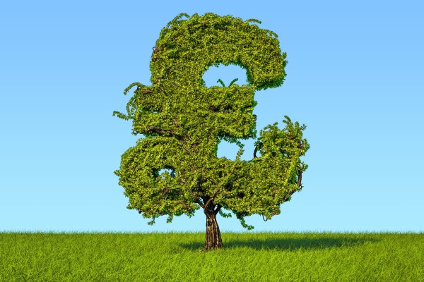 Изображение дерева в форме знака фунта